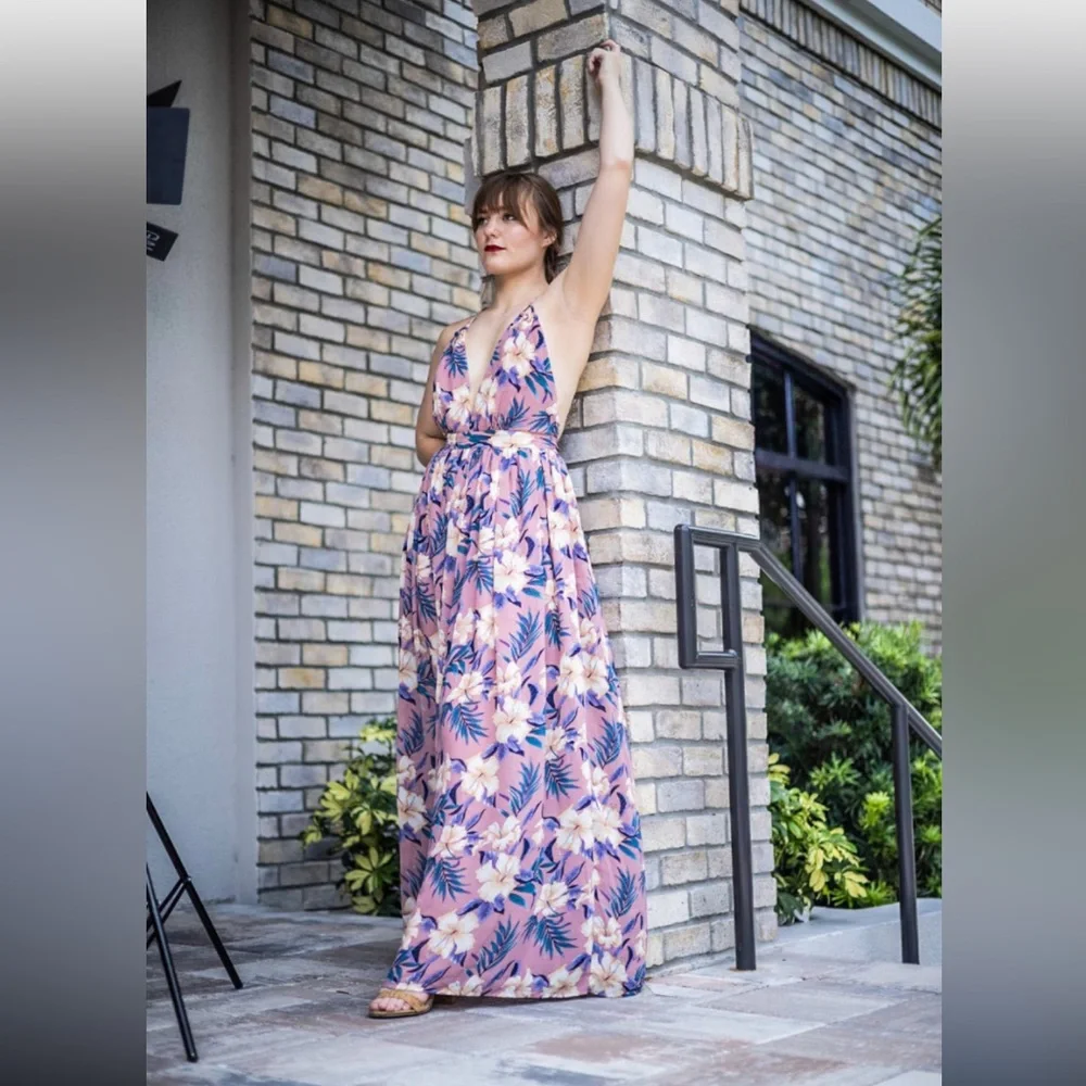Floral Chiffon Maxi Dress